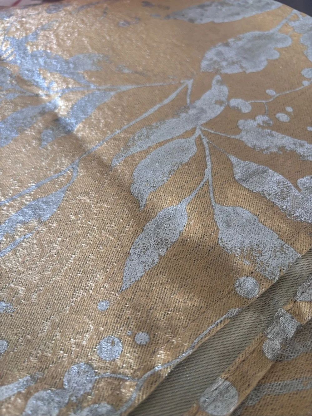 Gold and Silver Four Panel Curtains